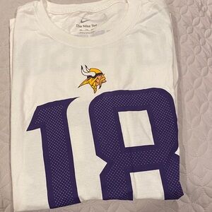 Nike White and Purple Short Sleeve Tee